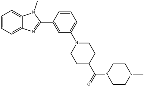Methanone, [1-[3-(1-methyl-1H-benzimidazol-2-yl)phenyl]-4-piperidinyl](4-methyl-1-piperazinyl)- Struktur