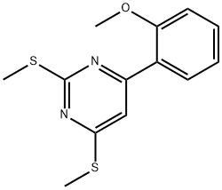 Pyrimidine, 4-(2-methoxyphenyl)-2,6-bis(methylthio)- Structure