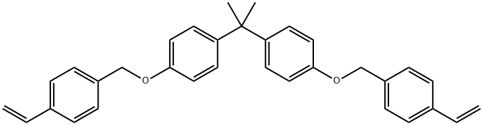 1,1′-(1-甲基乙亚基)双[4-[(4-乙烯基苯基)甲氧基]苯, 116237-20-8, 结构式