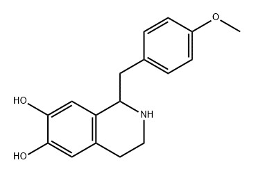 6,7-Isoquinolinediol, 1,2,3,4-tetrahydro-1-[(4-methoxyphenyl)methyl]- Struktur