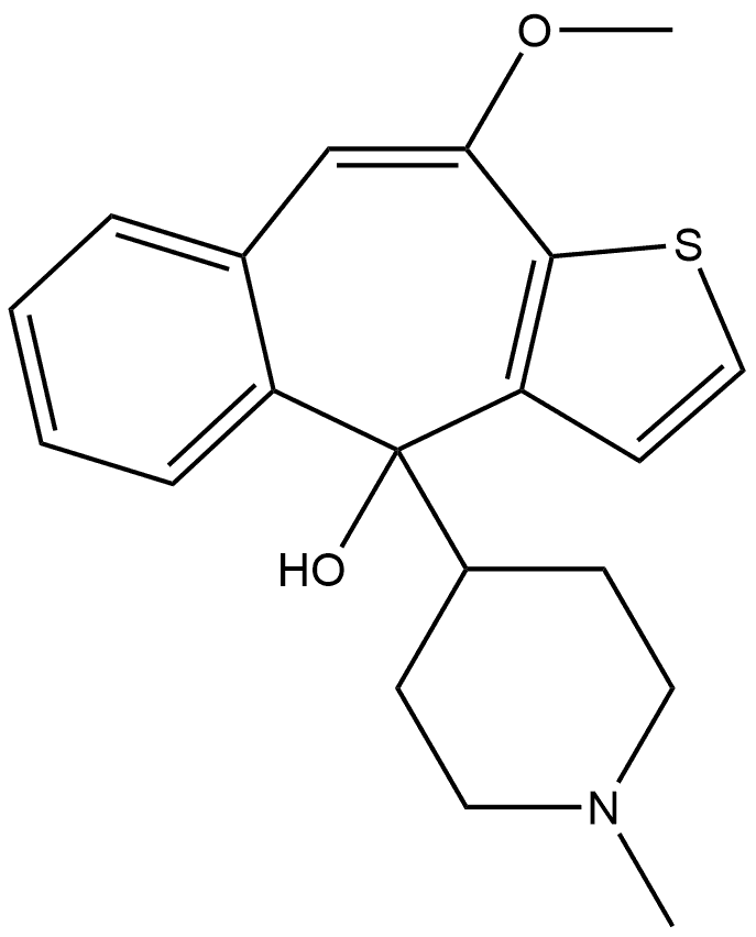10-methoxy-4-(1-methyl-4-piperidyl)-4H-benzo<4,5>cyclohepta<1,2-b>thiopene-4-ol