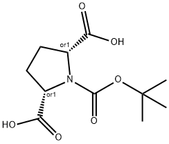 1,2,5-Pyrrolidinetricarboxylic acid, 1-(1,1-dimethylethyl) ester, (2R,5S)-rel-,116724-80-2,结构式