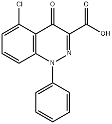 3-CINNOLINECARBOXYLIC ACID, 5-CHLORO-1,4-DIHYDRO-4-OXO-1-PHENYL-, 116941-78-7, 结构式