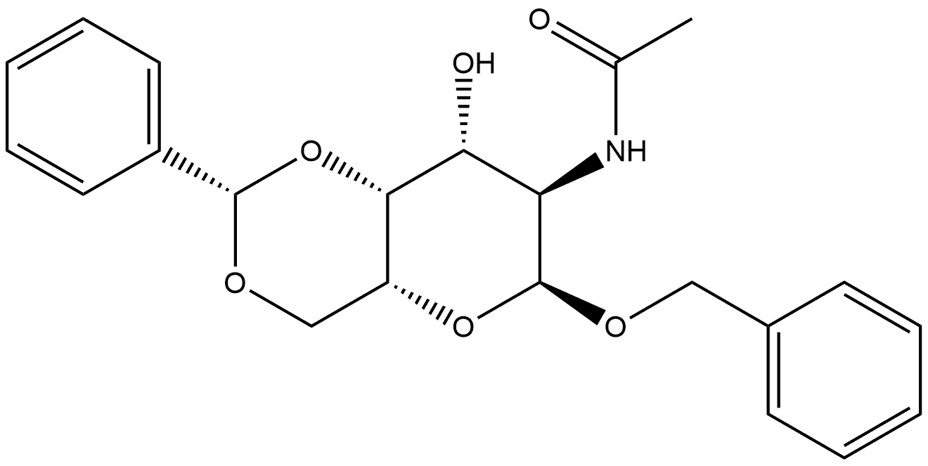 α-D-Galactopyranoside, phenylmethyl 2-(acetylamino)-2-deoxy-4,6-O-[(S)-phenylmethylene]- Struktur