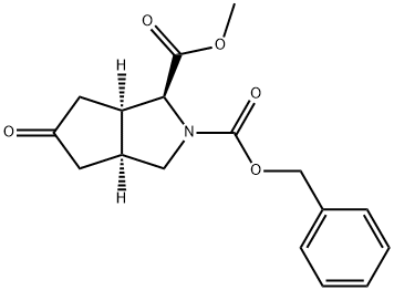 Cyclopenta[c]pyrrole-1,2(1H)-dicarboxylic acid, hexahydro-5-oxo-, 1-methyl 2-(phenylmethyl) ester, (1S,3aS,6aR)- Structure