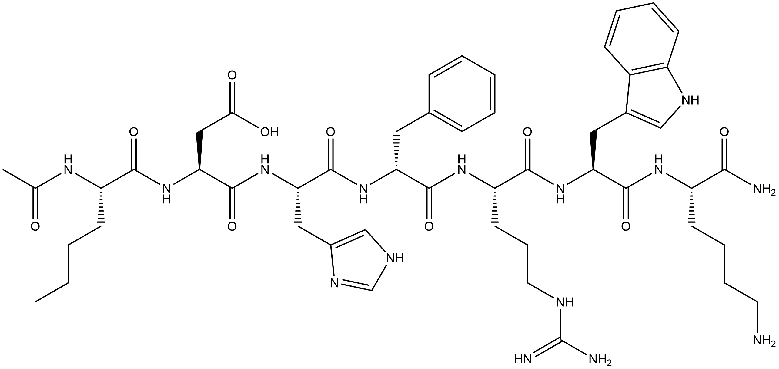 L-Lysinamide, N-acetyl-L-norleucyl-L-α-aspartyl-L-histidyl-D-phenylalanyl-L-arginyl-L-tryptophyl- Structure