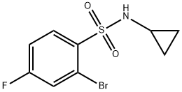 2-bromo-N-cyclopropyl-4-fluorobenzene-1-sulfonamide 结构式