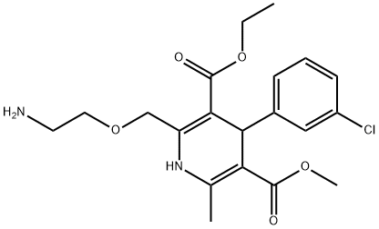 3,5-Pyridinedicarboxylic acid, 2-[(2-aminoethoxy)methyl]-4-(3-chlorophenyl)-1,4-dihydro-6-methyl-, 3-ethyl 5-methyl ester Structure