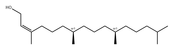 2-Hexadecen-1-ol, 3,7,11,15-tetramethyl-, (2Z,7R,11R)-rel- Structure