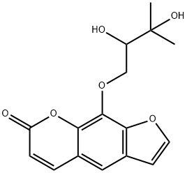 7H-Furo[3,2-g][1]benzopyran-7-one, 9-(2,3-dihydroxy-3-methylbutoxy)- Structure
