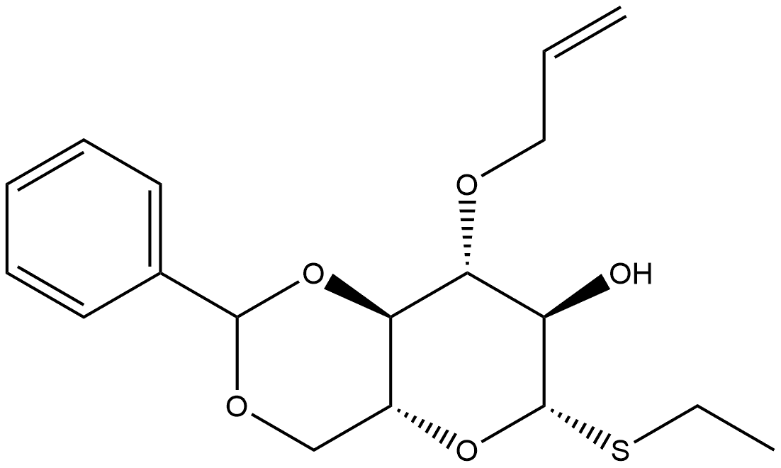 3-O-烯丙基-4,6-O-亚苄基-1-硫代-Β-D-吡喃葡萄糖苷, 1186583-15-2, 结构式