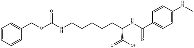 Heptanoic acid, 2-[[4-(methylamino)benzoyl]amino]-7-[[(phenylmethoxy)carbonyl]amino]-, (2S)- 结构式