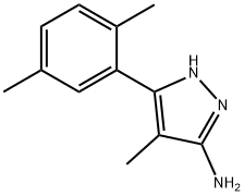 3-(2,5-二甲基苯基)-4-甲基-1H-吡唑-5-胺, 1187056-88-7, 结构式