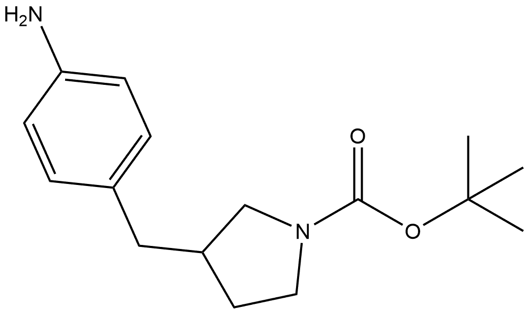 3-(4-氨基苄基)吡咯烷-1-羧酸叔丁酯 结构式