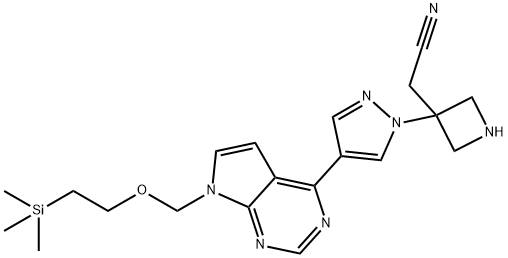 3-Azetidineacetonitrile, 3-[4-[7-[[2-(trimethylsilyl)ethoxy]methyl]-7H-pyrrolo[2,3-d]pyrimidin-4-yl]-1H-pyrazol-1-yl]- Structure