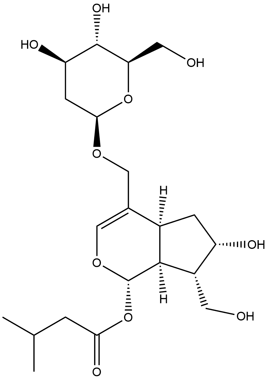 β-D-arabino-Hexopyranoside, [(1S,4aS,6S,7S,7aS)-1,4a,5,6,7,7a-hexahydro-6-hydroxy-7-(hydroxymethyl)-1-(3-methyl-1-oxobutoxy)cyclopenta[c]pyran-4-yl]methyl 2-deoxy-