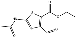 5-Thiazolecarboxylic acid, 2-(acetylamino)-4-formyl-, ethyl ester Struktur