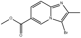 Imidazo[1,2-a]pyridine-6-carboxylic acid, 3-bromo-2-methyl-, methyl ester Struktur