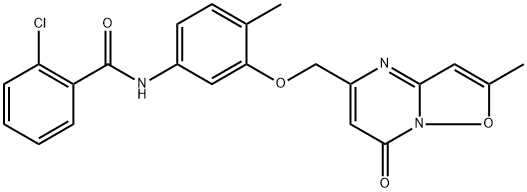 Benzamide, 2-chloro-N-[4-methyl-3-[(2-methyl-7-oxo-7H-isoxazolo[2,3-a]pyrimidin-5-yl)methoxy]phenyl]- Structure