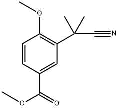 3-(2-氰基丙烷-2-基)-4-甲氧基苯甲酸甲酯, 1191944-14-5, 结构式