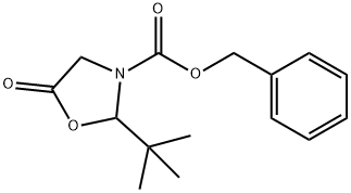 3-Oxazolidinecarboxylic acid, 2-(1,1-dimethylethyl)-5-oxo-, phenylmethyl ester Struktur