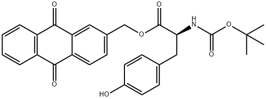 L-Tyrosine, N-[(1,1-dimethylethoxy)carbonyl]-, (9,10-dihydro-9,10-dioxo-2-anthracenyl)methyl ester Structure