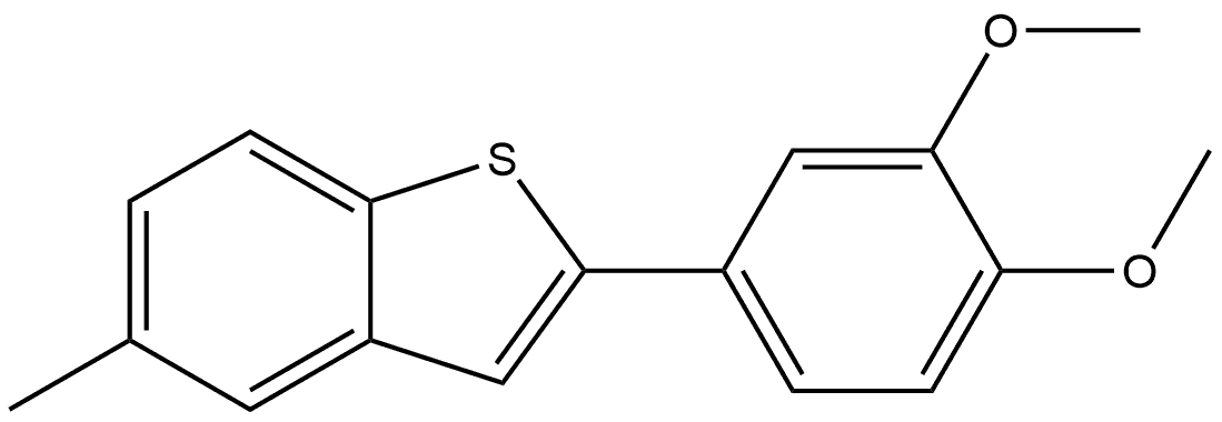 2-(3,4-Dimethoxyphenyl)-5-methylbenzo[b]thiophene 结构式