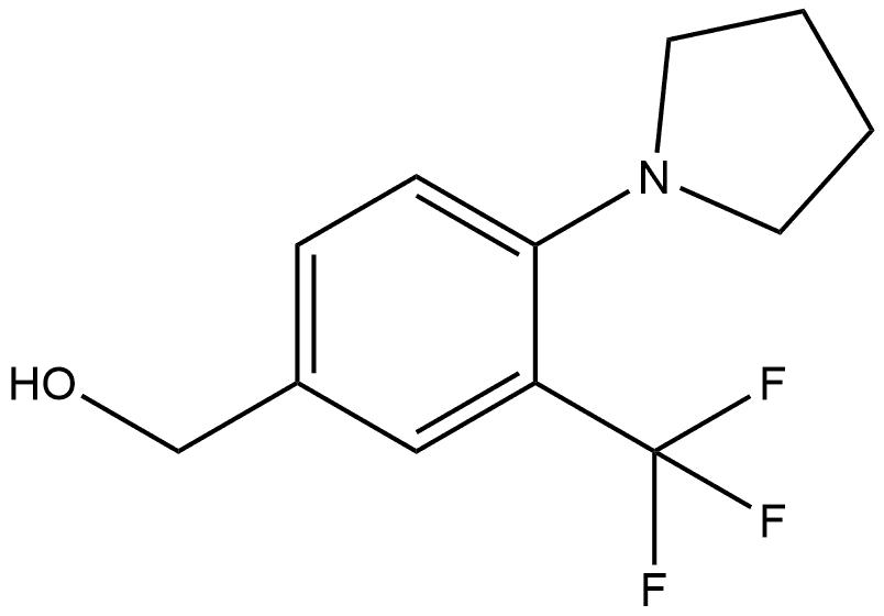 (4-(pyrrolidin-1-yl)-3-(trifluoromethyl)phenyl)methanol 化学構造式