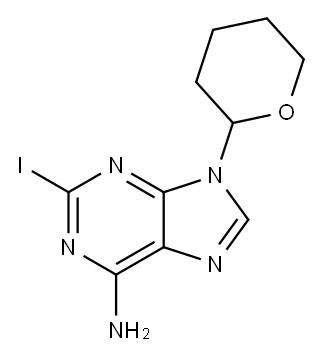 9H-Purin-6-amine, 2-iodo-9-(tetrahydro-2H-pyran-2-yl)- Structure
