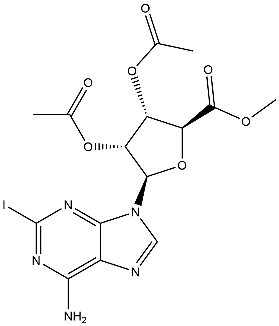 β-D-Ribofuranuronic acid, 1-(6-amino-2-iodo-9H-purin-9-yl)-1-deoxy-, methyl ester, 2,3-diacetate