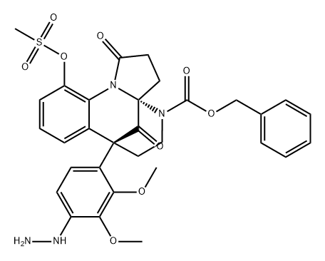 1H-3a,7-Methanopyrrolo[1,2-a][1,3]benzodiazocine-4(5H)-carboxylic acid, 7-(4-hydrazinyl-2,3-dimethoxyphenyl)-2,3,6,7-tetrahydro-11-[(methylsulfonyl)oxy]-1,13-dioxo-, phenylmethyl ester, (3aR,7R)-