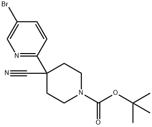 1,1-Dimethylethyl 4-(5-bromo-2-pyridinyl)-4-cyano-1-piperidinecarboxylate 结构式
