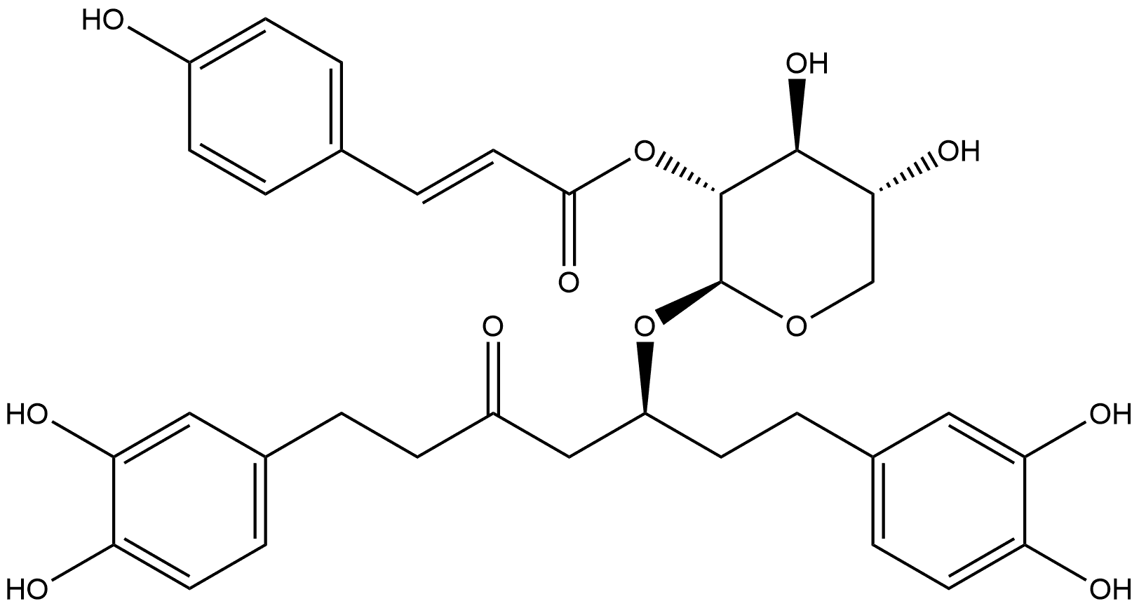 3-Heptanone, 1,7-bis(3,4-dihydroxyphenyl)-5-[[2-O-[(2E)-3-(4-hydroxyphenyl)-1-oxo-2-propen-1-yl]-β-D-xylopyranosyl]oxy]-, (5S)-