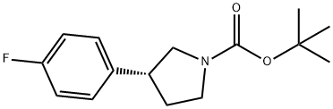 1-Pyrrolidinecarboxylic acid, 3-(4-fluorophenyl)-, 1,1-dimethylethyl ester, (3R)- Structure