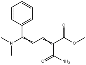 2,4-Pentadienoic acid, 2-(aminocarbonyl)-5-(dimethylamino)-5-phenyl-, methyl ester Structure