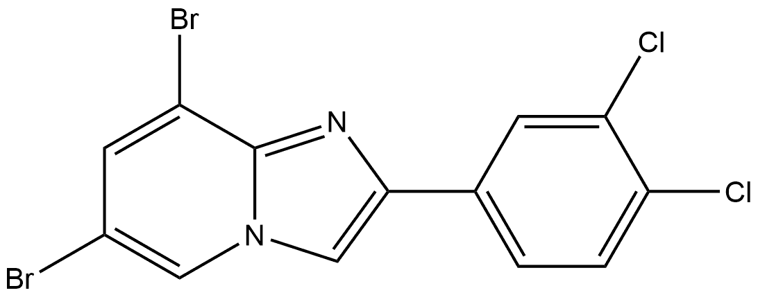 6,8-二溴-2-(3,4-二氯苯基)咪唑并[1,2-A]吡啶, 1203418-26-1, 结构式