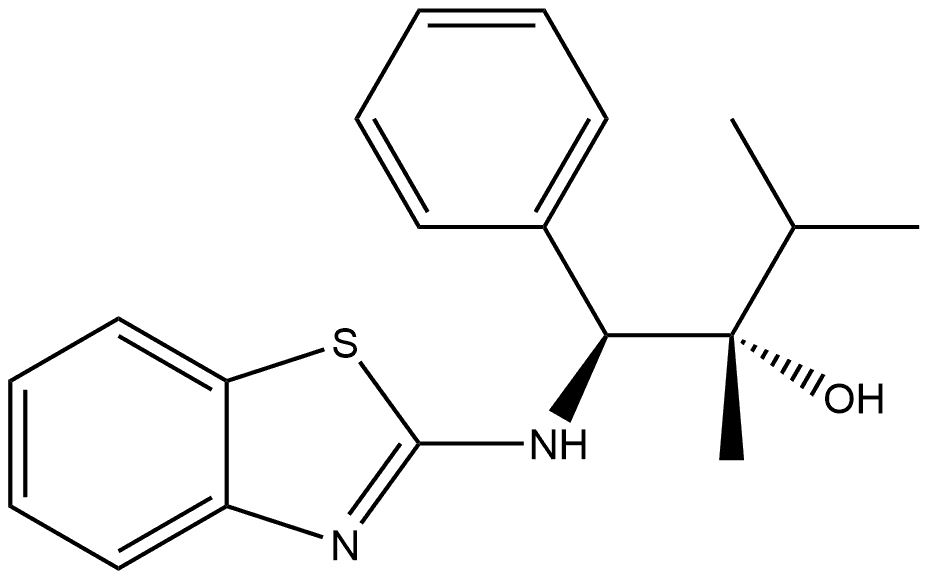 Benzenepropanol, γ-(2-benzothiazolylamino)-β-(1-methylethyl)-, (βS,γS)- Structure