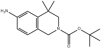 2(1H)-Isoquinolinecarboxylic acid, 6-amino-3,4-dihydro-4,4-dimethyl-, 1,1-dimethylethyl ester Structure