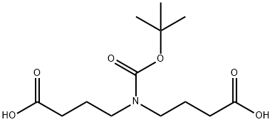 Butanoic acid, 4,4'-[[(1,1-dimethylethoxy)carbonyl]imino]bis- Structure