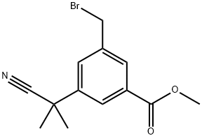 3-(溴甲基)-5-(2-氰基-2-丙基)苯甲酸甲酯,120511-81-1,结构式
