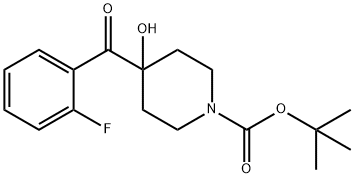4-(2-氟苯甲酰基)-4-羟基哌啶-1-甲酸叔丁酯, 1207163-55-0, 结构式