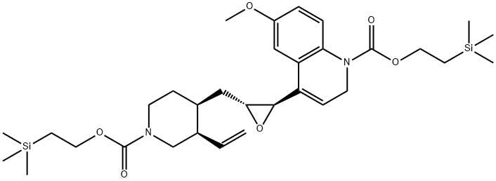 1(2H)-Quinolinecarboxylic acid, 4-[(2R,3R)-3-[[(3R,4S)-3-ethenyl-1-[[2-(trimethylsilyl)ethoxy]carbonyl]-4-piperidinyl]methyl]-2-oxiranyl]-6-methoxy-, 2-(trimethylsilyl)ethyl ester