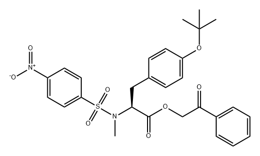 L-Tyrosine, O-(1,1-dimethylethyl)-N-methyl-N-[(4-nitrophenyl)sulfonyl]-, 2-oxo-2-phenylethyl ester Struktur