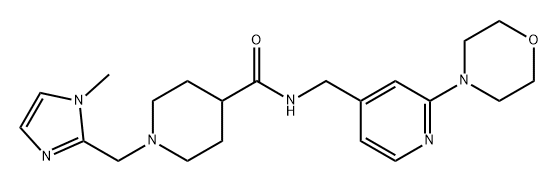 4-Piperidinecarboxamide, 1-[(1-methyl-1H-imidazol-2-yl)methyl]-N-[[2-(4-morpholinyl)-4-pyridinyl]methyl]- Structure