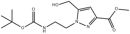 1H-Pyrazole-3-carboxylic acid, 1-[2-[[(1,1-dimethylethoxy)carbonyl]amino]ethyl]-5-(hydroxymethyl)-, methyl ester Structure