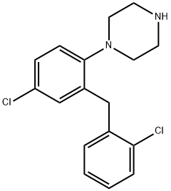 Piperazine, 1-[4-chloro-2-[(2-chlorophenyl)methyl]phenyl]- Struktur