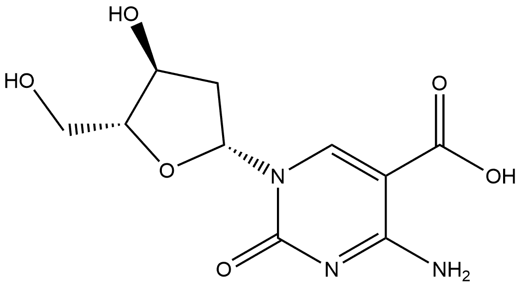 5-Pyrimidinecarboxylic acid, 4-amino-1-(2-deoxy-β-D-erythro-pentofuranosyl)-1,2-dihydro-2-oxo-,1210427-59-0,结构式