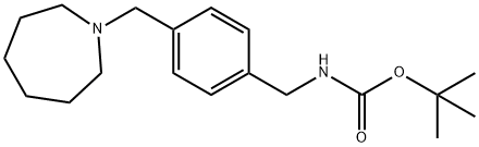 Carbamic acid, N-[[4-[(hexahydro-1H-azepin-1-yl)methyl]phenyl]methyl]-, 1,1-dimethylethyl ester Structure