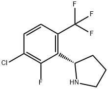 (2S)-2-[3-CHLORO-2-FLUORO-6-(TRIFLUOROMETHYL)PHENYL]PYRROLIDINE 化学構造式