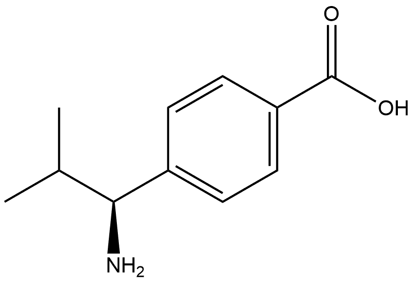 4-[(1S)-1-Amino-2-methylpropyl]benzoic acid 化学構造式